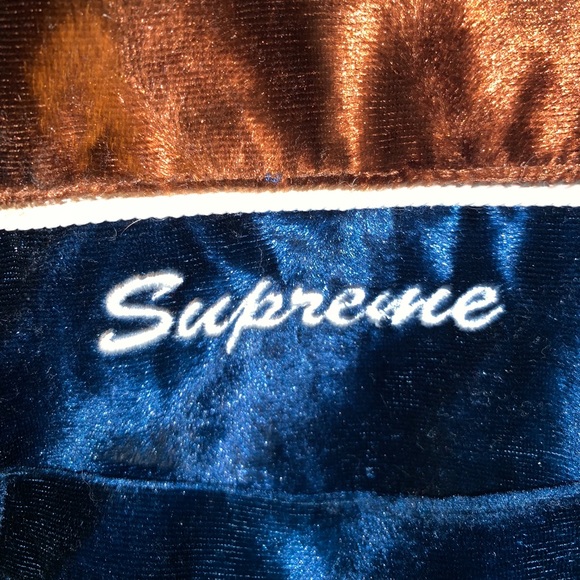 supreme velvet swirl work shirt